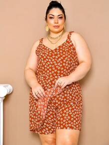 Women's Plus Size Jumpsuit Short Skirt With Printed Lining Summer - 顏色 26 - 查看 3