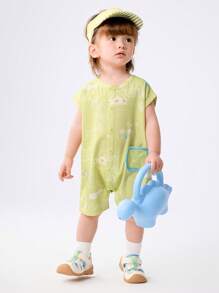 Balabala Baby Boys' & Girls' Romper, Soft & Comfortable Summer Wear - Yellow-green Hue - View 1