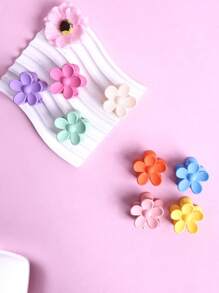 8/16pcs Candy Color Matte Flower Hair Clips, Suitable For Holiday, Party, Gathering, Outdoor Wear