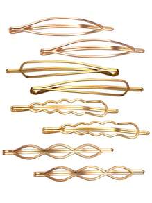 4pcs Minimalist Metal Geometric Hair Clips, Hair Accessories Designed For Girls And Women