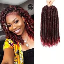 12Inch Passion Twist Crochet Braiding Hair Wigs Spring Twist Hair Twist Bomb Twist Curls End Twist Synthetic Crochet Hair Extension For Women