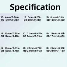 水族箱空气管，直径 4-25 毫米，长度 3-30 米，硅胶透明空气软管 - 柔性空气软管，适用于珊瑚缸空气泵 - 無色 - 查看 2