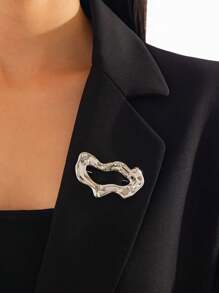 1 Peça Broche Fashion de Design Geométrico Oco de Alta Qualidade com Acabamento Brilhante, Acessório Versátil para Mulheres