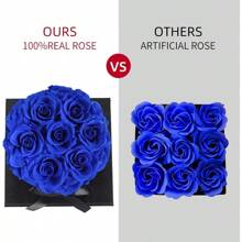 7-Piece Preserved Roses In A Box For Delivery Prime - Forever Flowers - Immortal Roses Birthday Gifts For Her - Christmas Valentines Day Gifts For For Mom/Girlfriend/Wife/Grandma - Pink - 黑盒子裡的黑玫瑰 - 查看 9