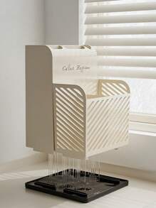 1pc Luxury Kitchen Knife Utensils Organizer Rack - Plastic Knife Holder, Spatula Caddy, Chopstick Holder, Multifunctional Kitchen Storage Rack, Non-Slip Grooves, Drip-Dry, Suitable For Small Spaces, Cabinet/Countertop/Cart, Earth Day/Mother's Day