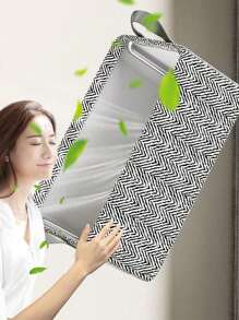 1 中号/大号/特大号灰色箭头图案家用衣物收纳箱带钢架和提手宿舍衣柜衣物收纳盒卧室整理布艺桌面收纳篮，T恤裤子裙子衬衫内衣内裤袜子，春夏衣物收纳 (多种规格可选)