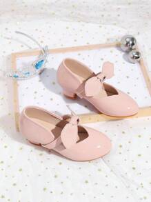 Tacones altos para niños de Zantong, tacones gruesos con perlas rosadas y brillo, apropiados para fiestas, bodas, danza de flores, ballet elegante, princesa, uso diario, viajes al aire libre, adecuados para niños, estudiantes y niños mayores.