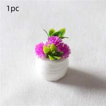 5pcs/4pcs/3pcs/2pcs/1pc Mini Ditsy Floral, Miniature Potted Plants Decor, Dollhouse Miniature Realistic Colorful Flower, Plant Pot, Miniature Model, Micro Landscape Accessory - Multicolor - View 15