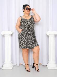 Women's Plus Size Jumpsuit Short Skirt With Printed Lining Summer - 顏色 25 - 查看 6