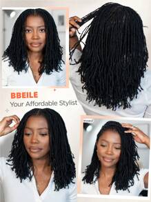 Full Lace Dreadlock Wig With Baby Hair Straight Faux Locs Wig For Women And Men Lightweight Pre-Plucked Micro Locs Wig African American Synthetic Twist Braid Wigs