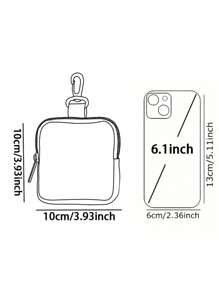 1pc Customizable Name Zipper Pouch/Coin Purse, Suitable For Girls And Boys, Made Based On Your Unique Design, Lightweight, Great Gift For Friends, Suitable For Birthday, Children's Day