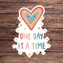 1PC One Day At A Time-sticker - Vinylsticker met bewustzijn van geestelijke gezondheid voor laptops, waterflessen en meer | Inspirerende quotesticker voor positiviteit, aanmoediging en veerkracht | Waterdichte bevestigingssticker voor dagelijkse motivatie