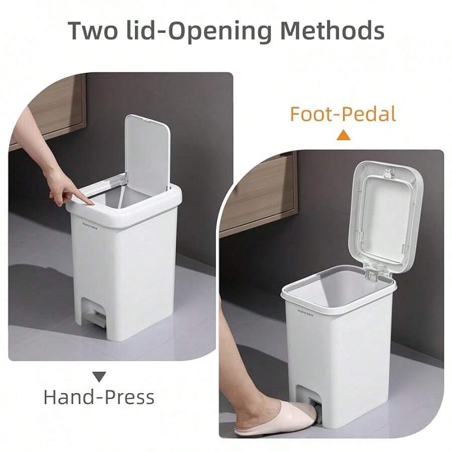MOPALL Slim Bathroom Trash Can With Lid Soft Close, Garbage Can With-Up Lid & Step On Foot Pedal, Small Trash Bin Trashcan Waste Basket Toilet, Office, Bedroom, Kitchen, Living Room 1.9 Gallon - 2.7 Gallon - View 1