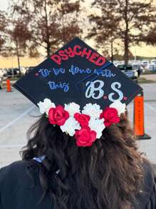 5 件毕业帽装饰，毕业装饰，闪光 DIY 毕业帽贴纸，带粘性背衬，用于 DIY 毕业帽装饰，祝贺毕业派对用品，毕业工艺品 DIY 剪贴簿用品，毕业派对礼物