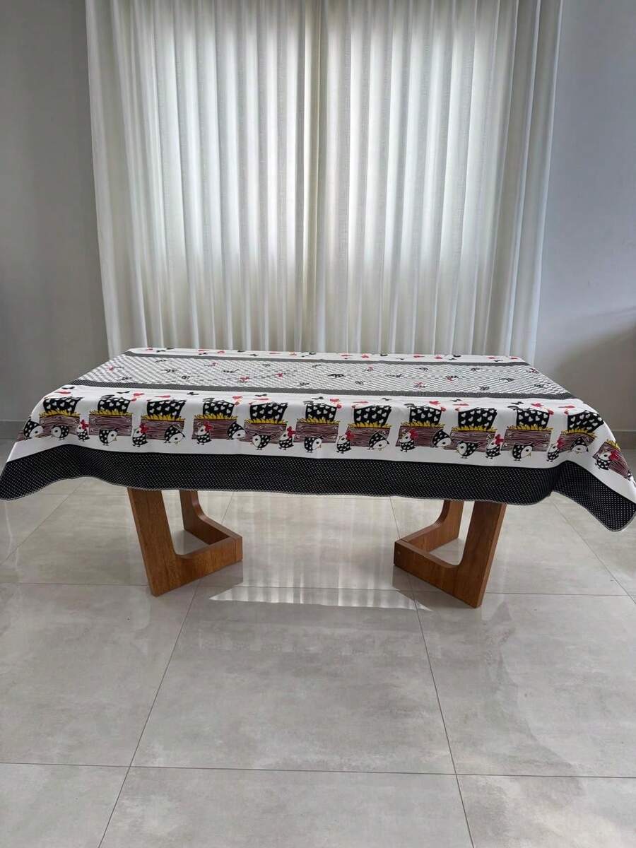 Tablecloth Two Sizes 4 Or 6 Chairs In Oxford Fabric Assorted Prints Fast Shipping - vaquinha poá - Xem 1