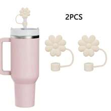 1/2/4入可愛花朵吸管蓋 適用30oz 40oz保溫杯，可重複使用防塵10mm/0.4in矽膠吸管蓋帽，杯子配件，女性節日派對禮物、生日、開學、聖誕節 - 彩色 - 查看 12