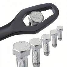 Multi-Functional Black 5mm Thickness-Handle Adjustable Self-Tightening Double-Ended Wrench Household Use - 0.98 * 5.91 Inches - View 7