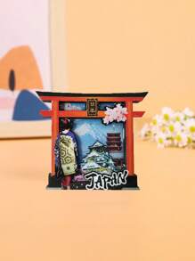 1 件日本城市 3D 环氧磁性冰箱贴