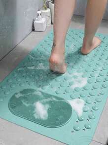 1pc Non-Slip PVC Bath Mat With Massage Nubs - Rectangular, Dot Pattern, Shower And Bathroom Rug, Bath Mats For Bathroom Home Bathroom Decor Fall Decor Back To School - Multicolor - View 3