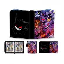 pokemon 1 opakowanie etui na segregatory na karty do gry Pokemon z koszulkami. Segregator z 4 kieszeniami, przenośny organizer na karty do kolekcjonowania, mieszczący do 400 kart standardowego rozmiaru. Etui do przenoszenia gier.