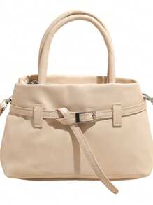 Bolso de hombro de moda de unicolor de PU para mujer, versátil y ligero de gran capacidad, bolso cruzado, diseño bonito y simple, estilo oficinista elegante, adecuado para estudiantes universitarias, mujeres trabajadoras, oficina, campus, viajes de negocios, fiestas, viajes al aire libre y regalo de cumpleaños