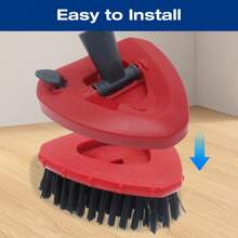 1 pieza Cabezal de repuesto para trapeador giratorio EasyWring - Cepillo duro raspador para duchas, baños y azulejos de cocina - Compatible con el sistema de tanque único de O-Cedar/Viledo - Rojo - Ver 9