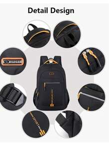 Outdoor Three-Dimensional Embroidery Men'S Backpack, Can Hold 15.6In Computer Bag, Lightweight Multi-Functional School Bag, Large Capacity Travel Bag, Commuting Convenient Day Bag, Multi-Functional Bag, Suitable For Students, Camping, Hiking, Business Trips, Travel Holidays, Daily Commute, Outdoor Sports, Holiday Gifts, Birthday Gifts