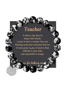 1PC Valentine's Day Gift For Teacher Apple Bracelet, Mother's Day Gift For Teacher, Christmas Gift For Teacher Apple Bracelet, Teacher's Day Gift For Teacher, Thanks Gift For Teacher, Mom, Mother, Mother's Day, Gift