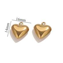 20pcs 304 Stainless Steel Fashion Minimalist 18K Gold Plated Heart Hollow Pendant, Handmade Pendant Necklace, DIY Jewelry Accessories Pendant, Gift For Women - Pendant - View 10