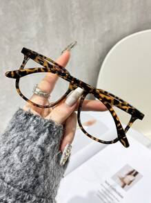 1/3 Pairs Leopard Print Casual PC(Polycarbonate) Unisex Transparent Glasses, Cute & Versatile For Daily, Office, School Use, All Season - Multicolor - View 2