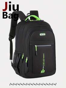 Outdoor Three-Dimensional Embroidery Men'S Backpack, Can Hold 15.6In Computer Bag, Lightweight Multi-Functional School Bag, Large Capacity Travel Bag, Commuting Convenient Day Bag, Multi-Functional Bag, Suitable For Students, Camping, Hiking, Business Trips, Travel Holidays, Daily Commute, Outdoor Sports, Holiday Gifts, Birthday Gifts