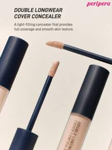Peripera K-Beauty 双重持久遮瑕膏，尖端遮瑕膏，适用于敏感肌肤，液体遮瑕膏，轻盈，全面覆盖，持久，遮瑕，修饰，遮盖，保湿，提亮，浅沙色，韩式彩妆 - #02 Natural Beige - 查看 2