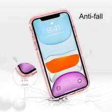 Capa Glitter para iPhone11 12 13 14 14 15 16 Full Protect, Silicone Transparente, Capa Traseira Dura - Transparente - Visão 9