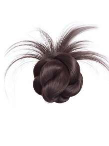 Synthetic Half-Tie Double Hair Bun Messy Hair Bun Low Claw Chignon Wrap Around Hairtail Extension For Women