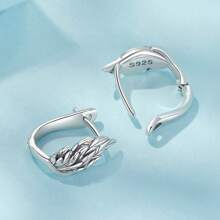 1 PAAR 925 Sterling Zilveren Vleugels Creolen Voor Vrouwen Mannen Hypoallergene Oorbellen Fijne Sieraden Origineel Cadeau