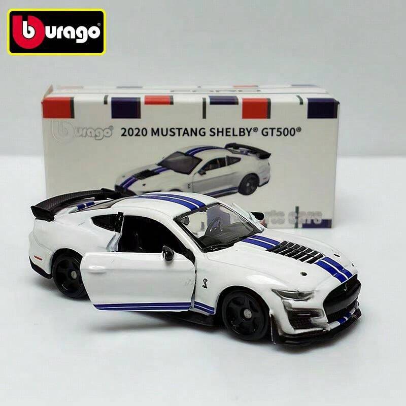 Bburago 1:64 比例 Mustang Shelby GT500 合金模型 - 实际尺寸:3.5 英寸/8.5 厘米(如图所示,附尺子)!合金车身,可开启车门,橡胶轮胎 - 成人收藏礼品 - 2020 MUSTANG SHELBY GT500 - 查看 1