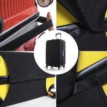 Initial Name A To Z Rose Gold Letter Luggage Cover Stretch Fabric Suitcase Protector Baggage Dust Case Cover Suitable For 18-32 Inch Suitcase Case Travel Organizer Luggage Protector Bag For School School Accessories School Stuff - Black - View 5