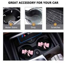 2 pièces Dessous de verre pour tasses de voiture avec imprimé nœud, tapis pour tasses de voiture stylé, séchage rapide et antidérapant