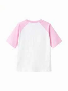 Balabala Girls' Quick-Dry Cotton T-Shirt, Soft & Breathable - White and Red - View 5