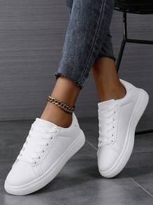 Damen weiße Lässig Sport Sneaker, Damen Große Größen Skateboard Schuhe, Frühling/Sommer neue Mode vielseitige leichte atmungsaktive Lässig Schuhe, Schulanfang Studentenschuhe