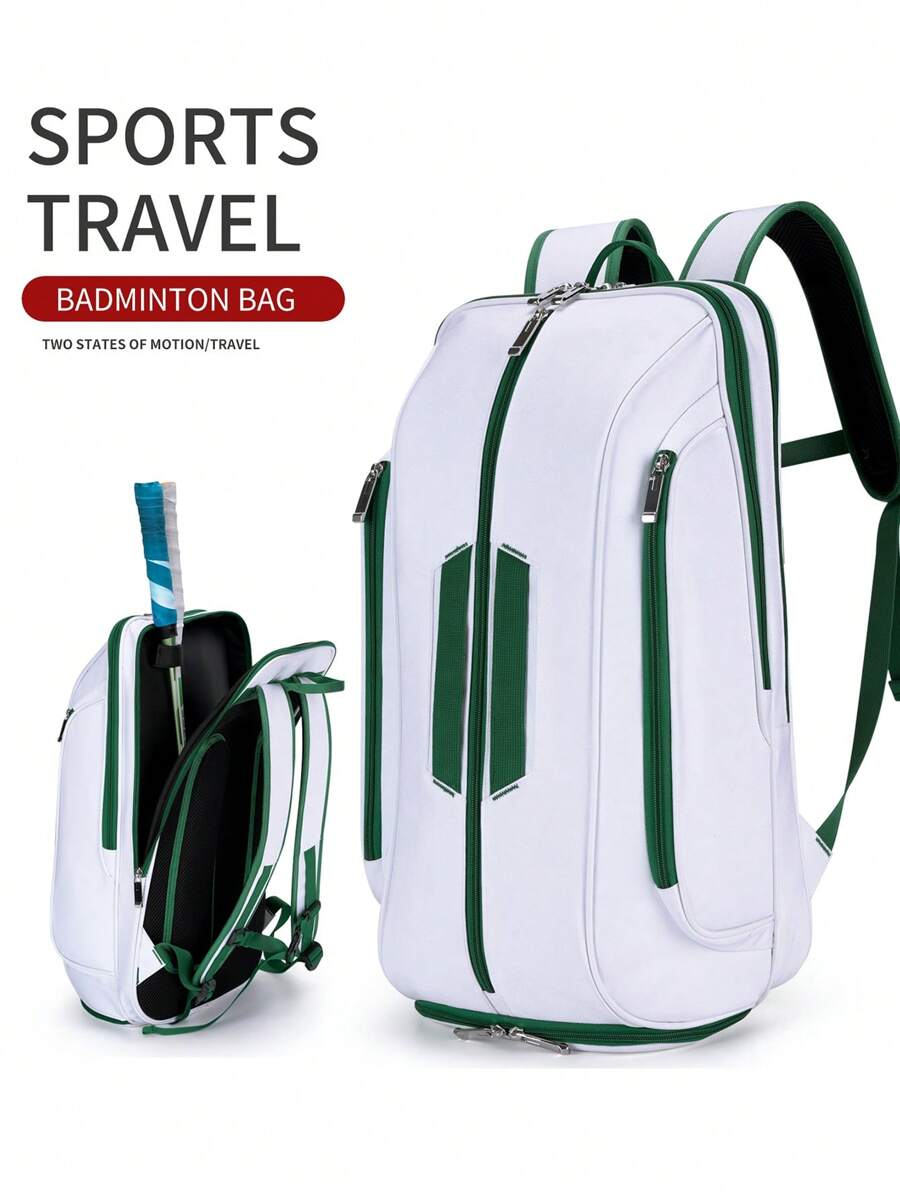 New Large-Capacity Badminton Racket Backpack, Outdoor Sports Travel, Men's And Women's Backpacks, Casual Color Matching, Simple Design, Essential Schoolbags, Tennis Bags, Independent Shoe Compartments, Waterproof Material Backpacks, Fitness Sports Bags - Multicolor - View 1