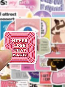 SCXXBSW 52pcs Vision Board Cartoon Graffiti Stickers Decorative Water Cups Notebook Luggage Waterproof Stickers