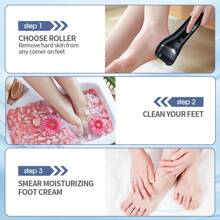 Elektryczna szlifierka do stóp - akumulatorowa, gruba, skórzana szlifierka do polerowania stóp, elektryczne urządzenie do usuwania zrogowaciałego naskórka stóp z regulowaną prędkością - uniwersalna, odpowiednia do stóp mężczyzn i kobiet, idealna do domowego pedicure i pielęgnacji stóp