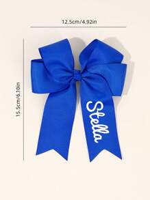 1 pieza Pinza de pelo con lazo personalizada para niñas, lazo de animadora con nombre impreso, lazos de pelo personalizados para porristas, pinza de pelo con moño adorable, adecuada para decoración diaria del cabello, regalo para niñas, multifuncional, ornamental, letra, elegante, moderna, colorida, adorable, casual, personalizada, única, regalo ideal para él, regalo ideal para ella
