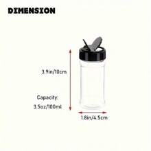 6/12pcs Pack, Storage Containers, 3.5OZ Leak-Proof Spice Jars With Black Screw Caps, Portable Transparent Spice Sealed Cans For Spices, Powder, Chili And Salt
