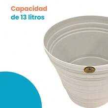 Paquete 3 Macetas Jardín Interior Exterior Decoración 13lts - Blanco - Ver 7