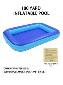 Piscina inflable, piscina rectangular, piscina redonda reforzada de doble capa, para juegos acuáticos en el patio trasero de la casa, jardín, exterior, interior, playa, interacción familiar, celebración de fiestas, apta para mayores de 3 años, regalo de cumpleaños