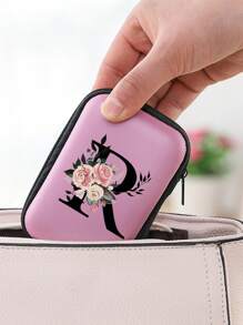 Pink EVA Material A-Z Letter Storage Bag, Travel Data Cable + USB Cable Storage Bag, Electronic Product Storage Box, Can Store Data Cables, Chargers, Earphones, Etc., Music Festival Earplug Storage Bag, Essential Travel Tech Accessories Storage Bag, Zipper Wallet-Style Storage Bag, Meeting Your Daily Storage Needs. Suitable For Travel, Work, School, Dorm Storage. - Multicolor - View 7