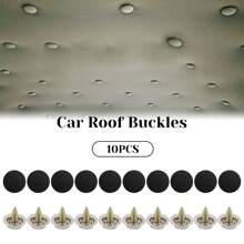 50 pièces Kit de boutons de réparation de pavillon de toit automobile, rivets pression universels pour fixation du toit de voiture, avec outil d'installation, convient à toutes les voitures - Multicolore - Voir 18