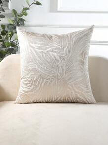 1 pieza Funda de cojín decorativa dorada, patrón geométrico jacquard, decoración de otoño, decoración de otoño, decoración de habitación